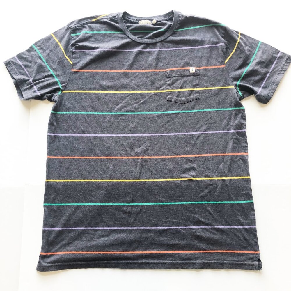 COTOPAXI Gray Multicolored Striped Short Sleeve T Shirt Womens XXL